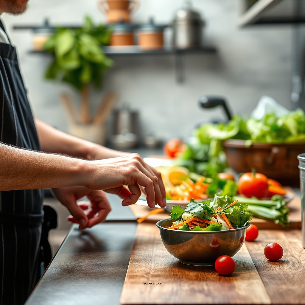 Preparing the Vegetables - veggie wrap recipe