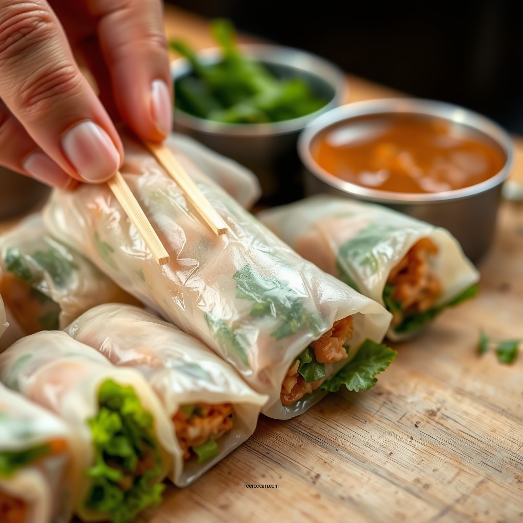 Preparing the Fillings - vietnamese spring roll recipe