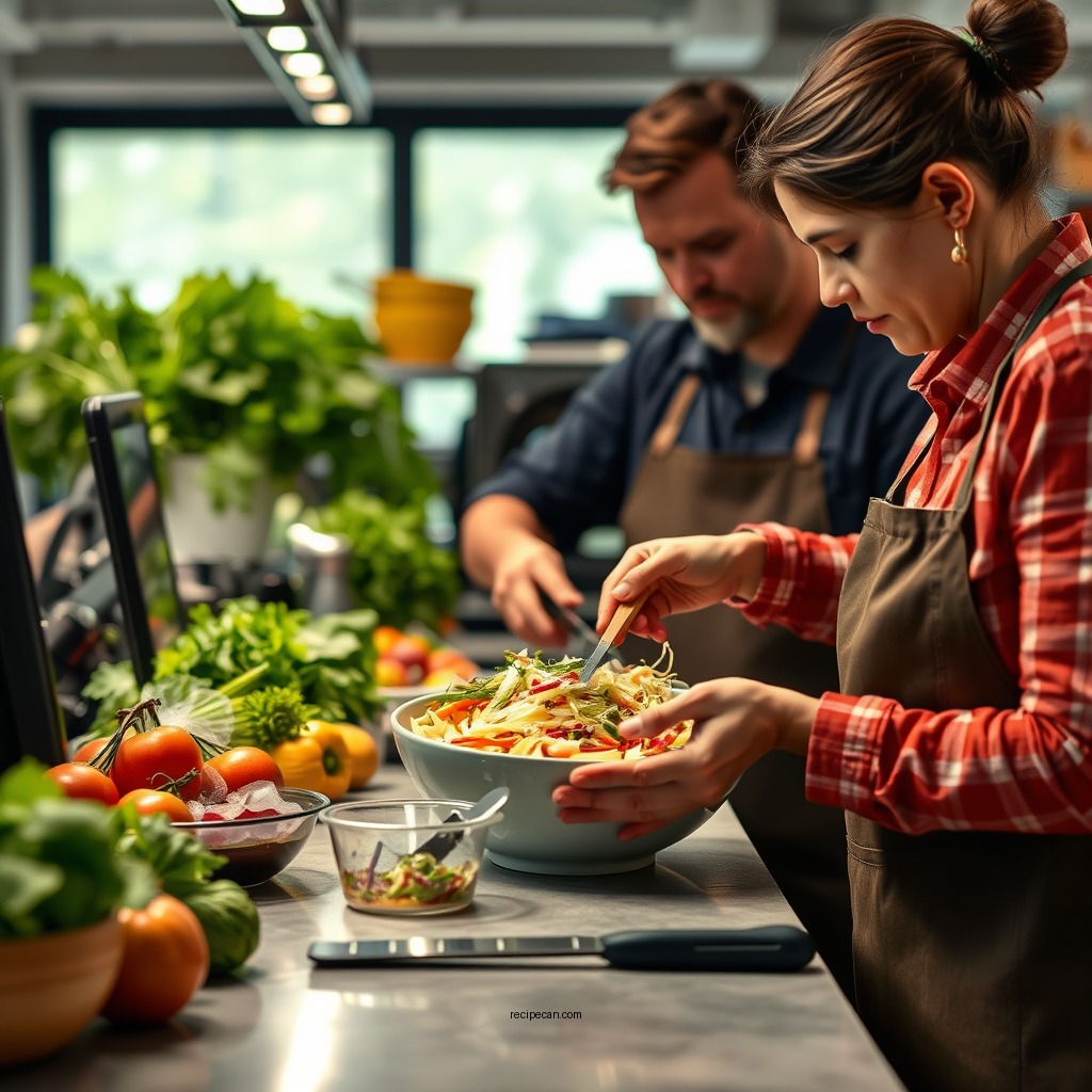 Preparing the Vegetables - vinaigrette coleslaw recipe