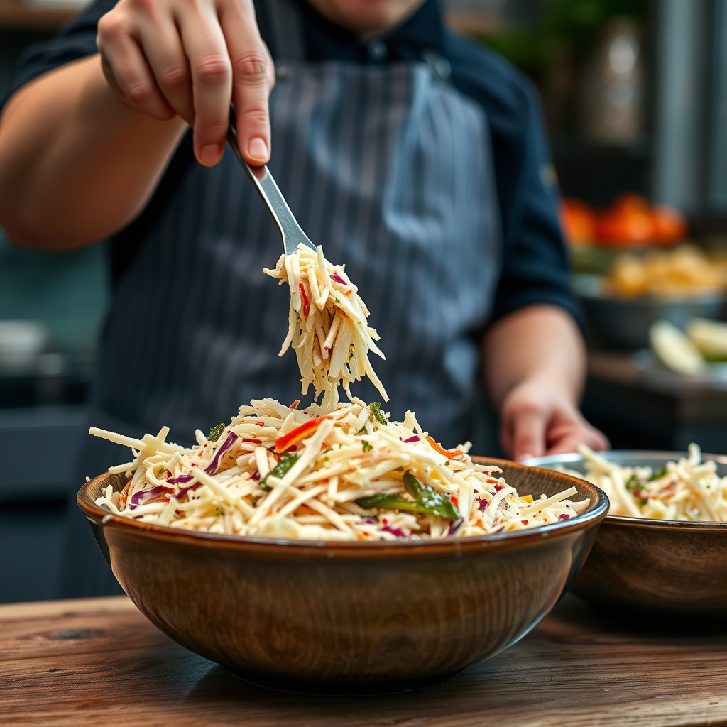 Step-by-Step Preparation - vinegar based coleslaw recipe