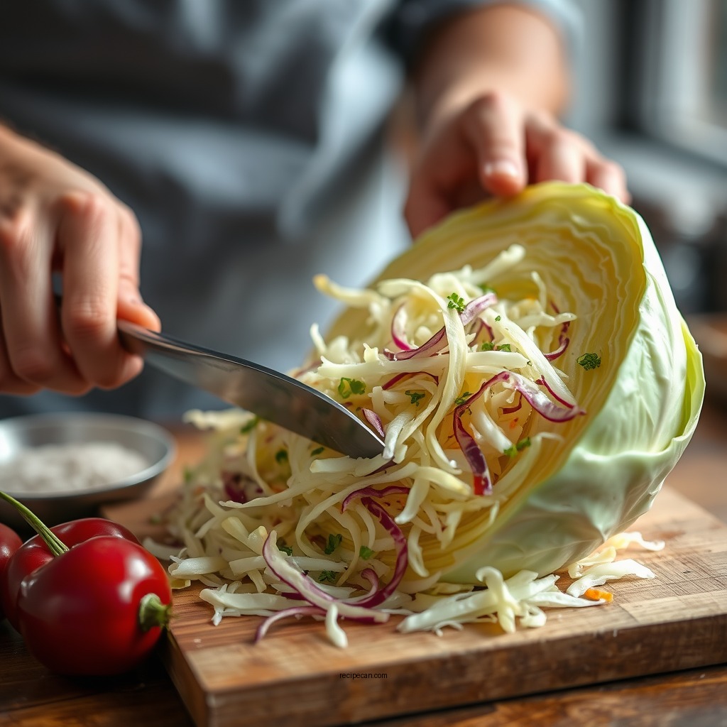 Preparing the Cabbage - vinegar coleslaw recipe best