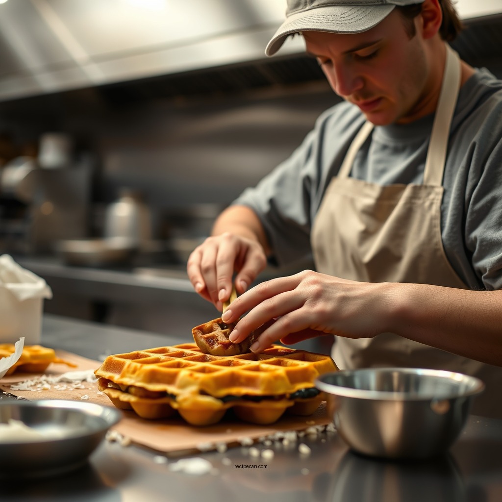 Preparing the Batter - waffle house copycat waffle recipe