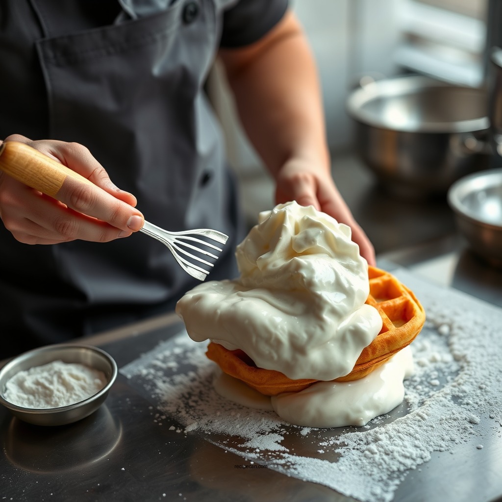 Preparing the Batter - waffle recipe belgian