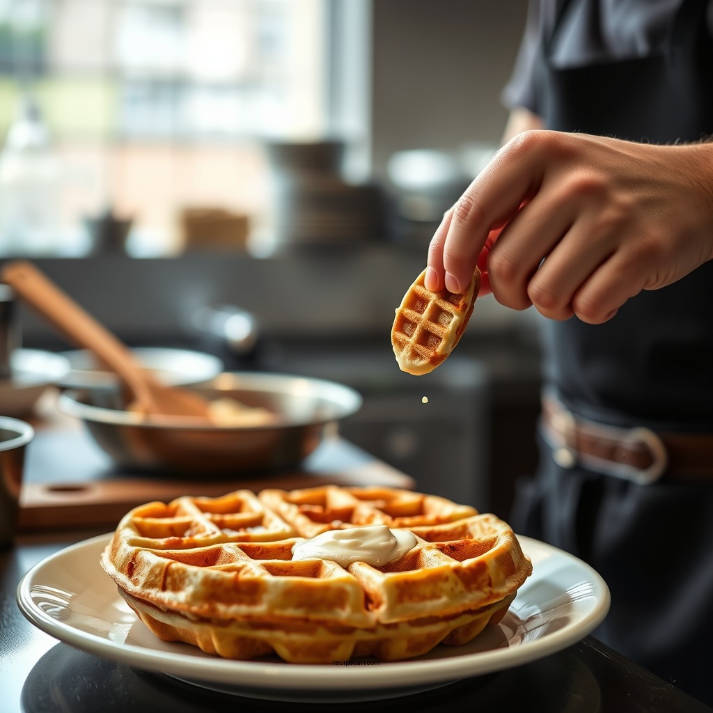 Preparing the Batter - waffle recipe for two waffles