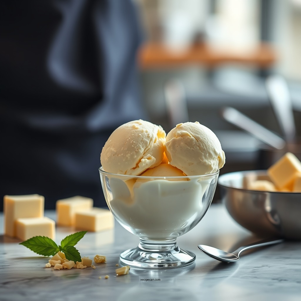 Preparing the Base - white chocolate ice cream recipe