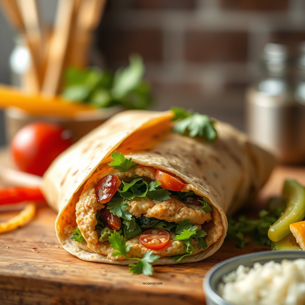 Veggie-Packed Hummus Wrap - wrap recipes for dinner