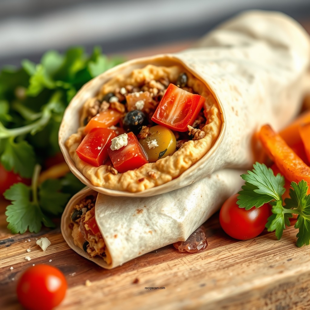 Mediterranean Hummus Wrap - wrap recipes for lunch
