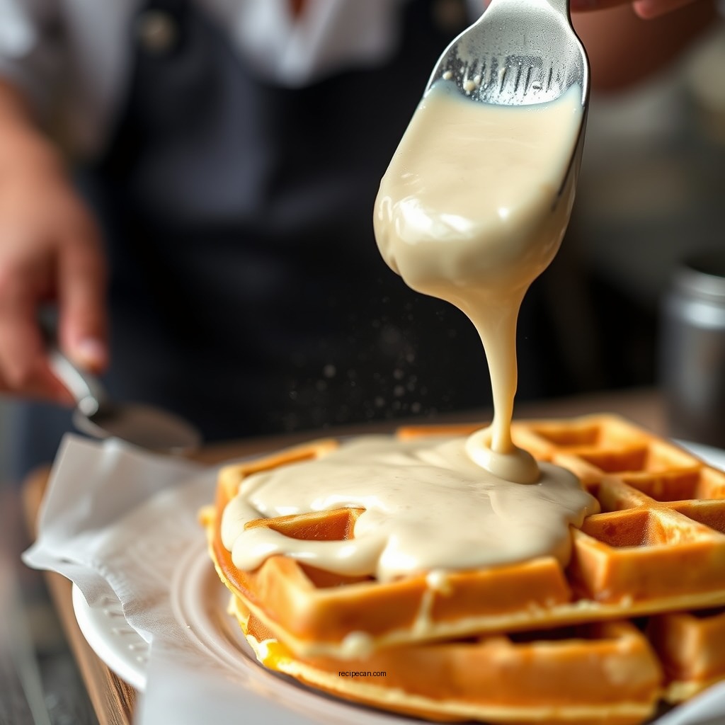 Making the Waffle Batter - yeasted belgian waffle recipe