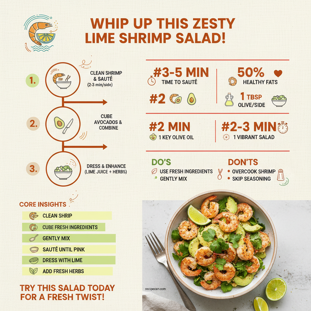 zesty lime shrimp and avocado salad recipe - Data Infographic and Statistics