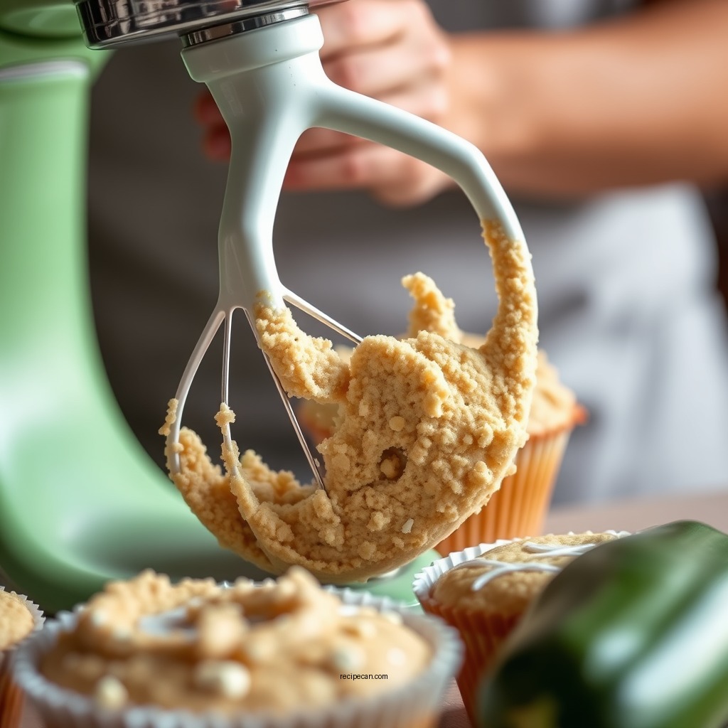 Mixing the Batter - zucchini muffin recipe