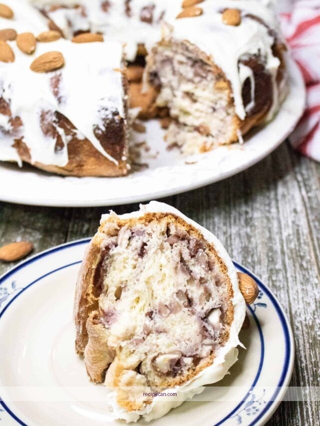 Almond Coffee Cake Slice Baking Ingredients Delicious Almond Coffee Cake - almond coffee cake recipe