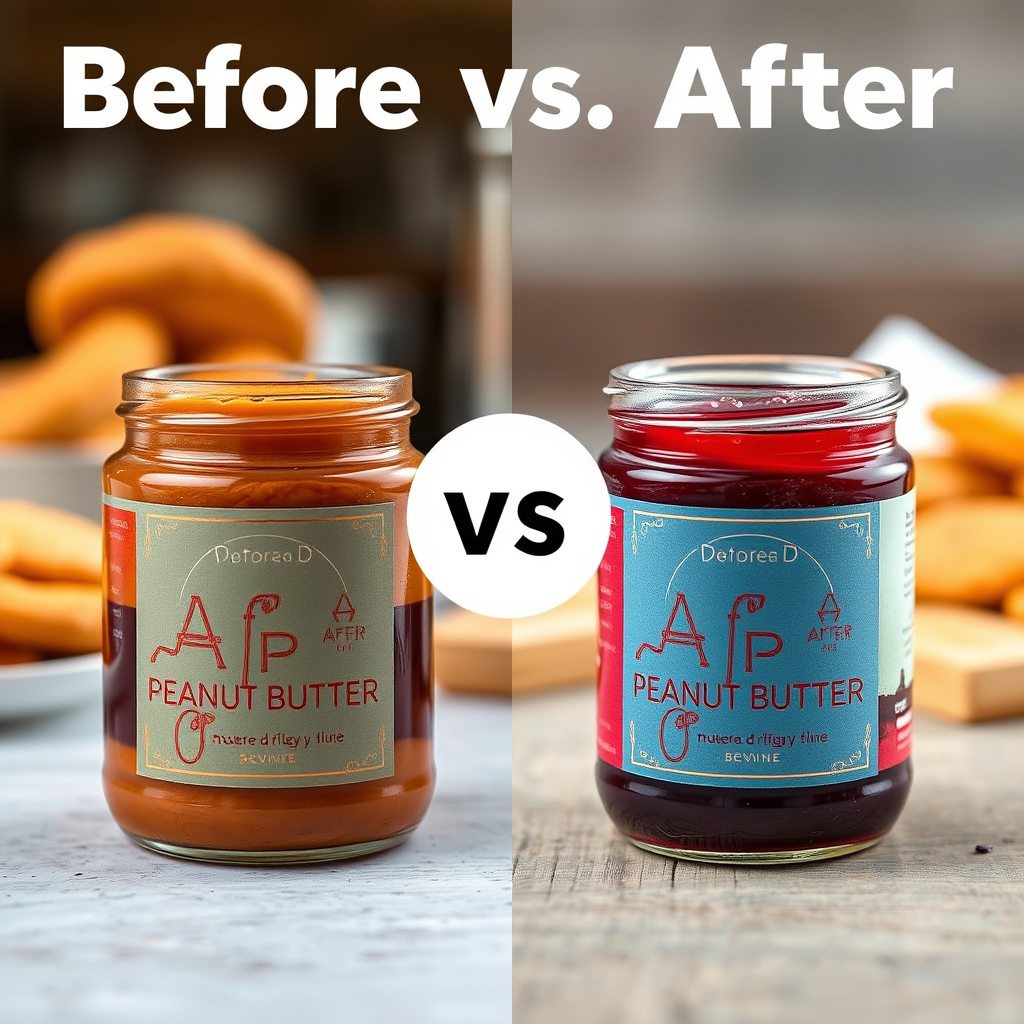Before vs After - peanut butter and jelly recipes