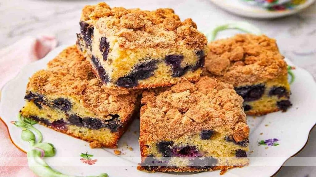 Blueberries Flour Sugar Eggs Butter Easy Blueberry Coffee Cake - blueberry coffee cake recipe easy
