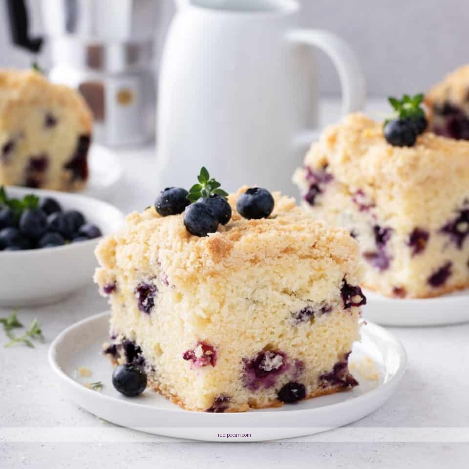 Blueberry Coffee Cake Slice Baking Ingredients Easy Blueberry Coffee Cake - blueberry coffee cake recipe easy
