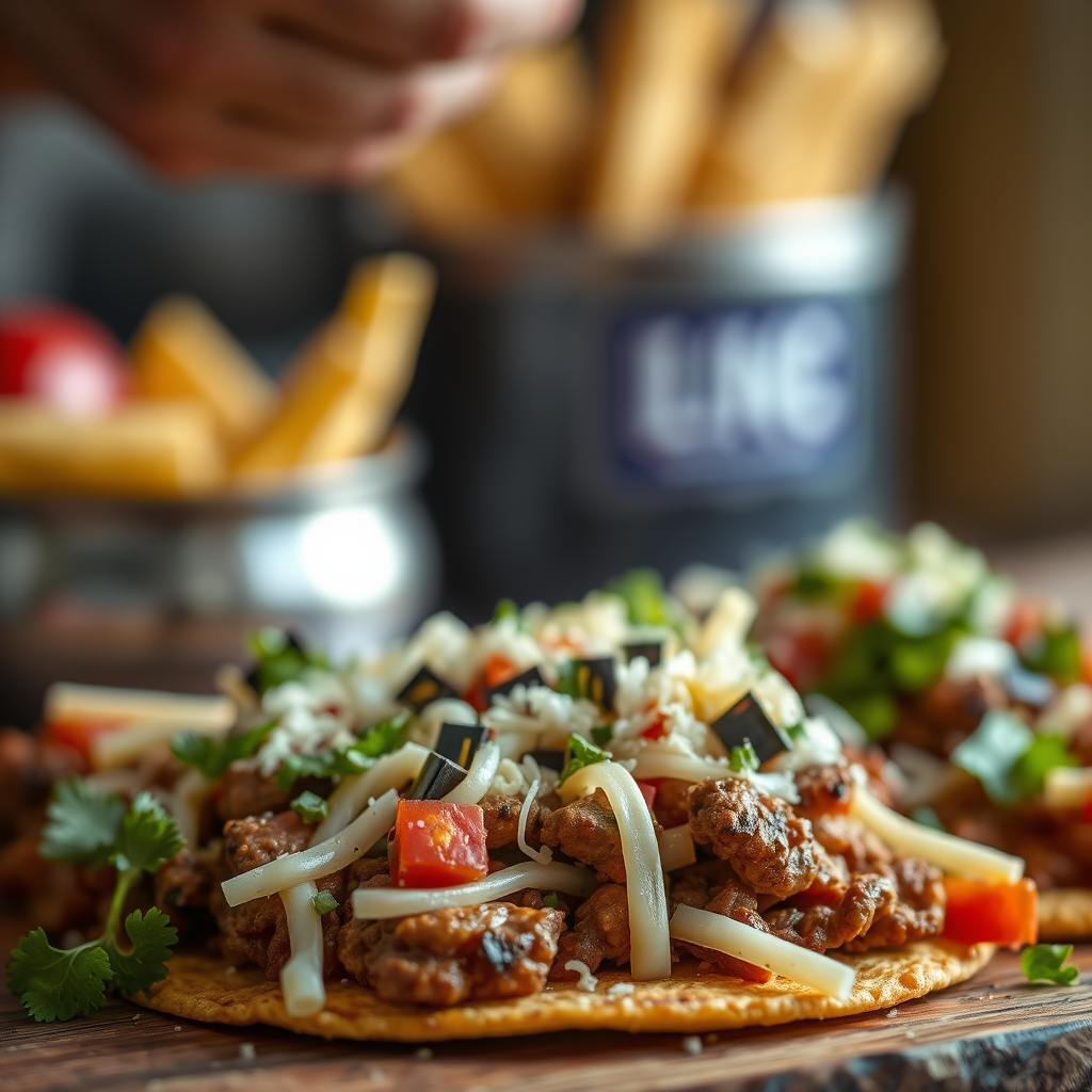 Cheese and Toppings - beef nacho recipe