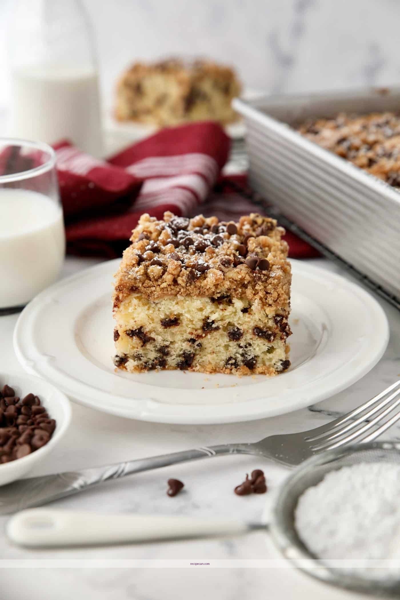 Chocolate Chip Coffee Cake Baked Slice Dessert - chocolate chip coffee cake recipe