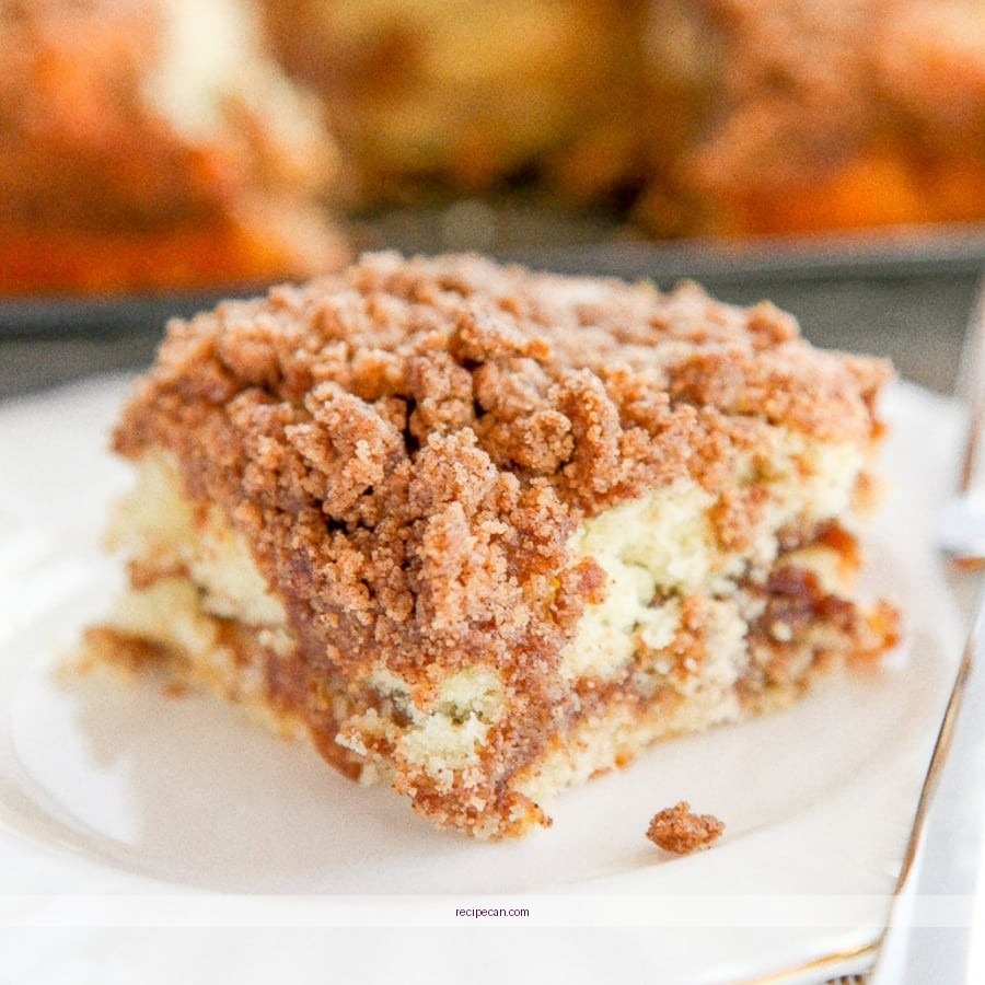 Cinnamon Coffee Cake Slice Baking Ingredients Easy Cinnamon Coffee Cake - easy cinnamon coffee cake recipe