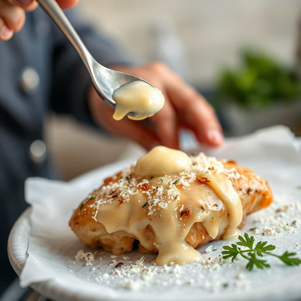 Coating the Chicken - mayonnaise parmesan chicken recipe