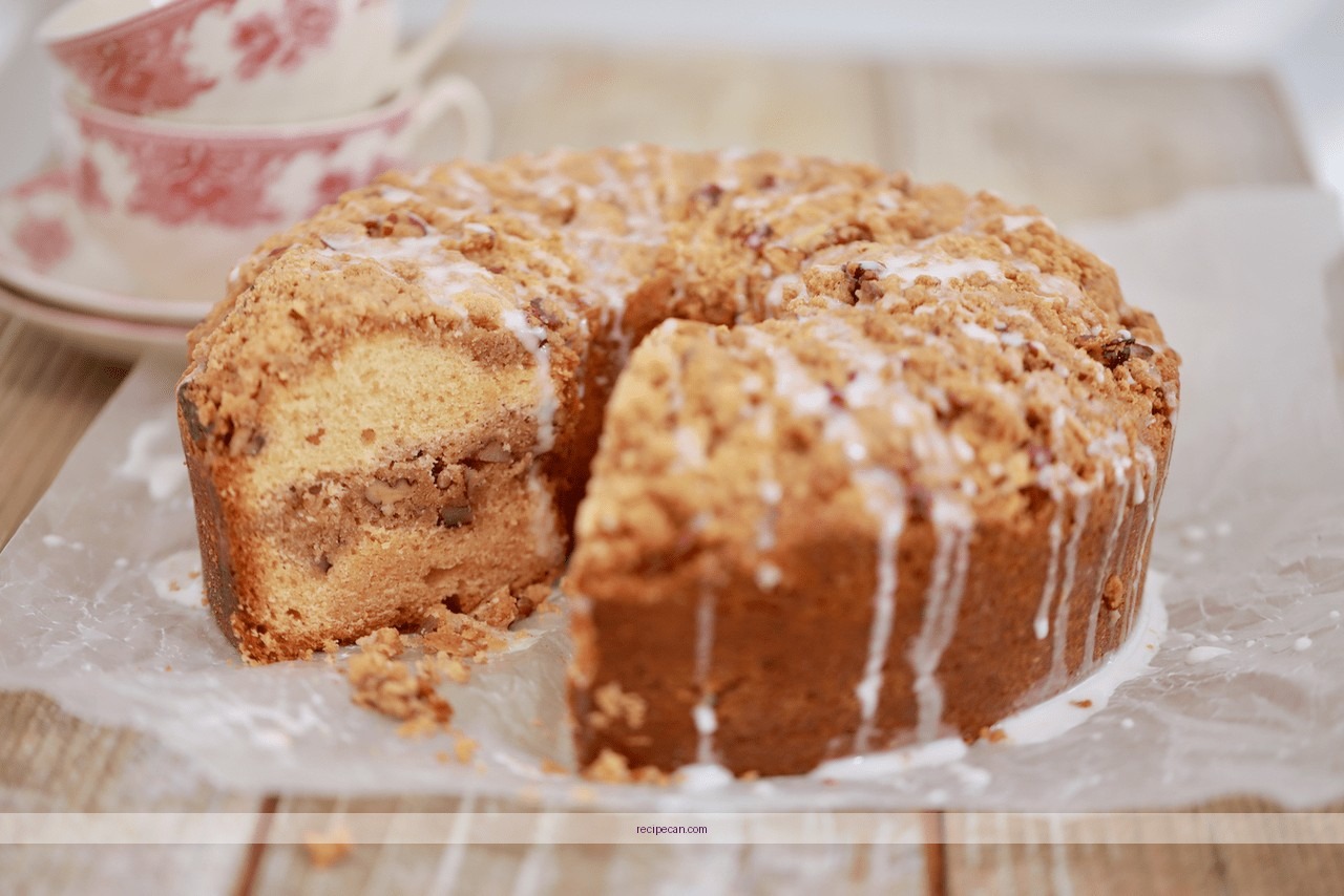 Coffee Cake Baking Process Step-By-Step Ingredients Mixing Expert Baking Coffee Cake - recipe for coffee cake