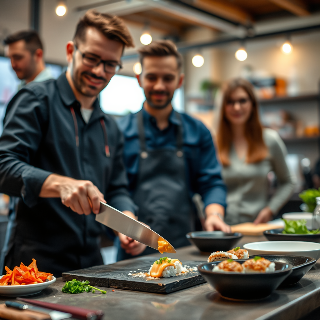 Cutting and Serving - spicy mayonnaise sushi recipe