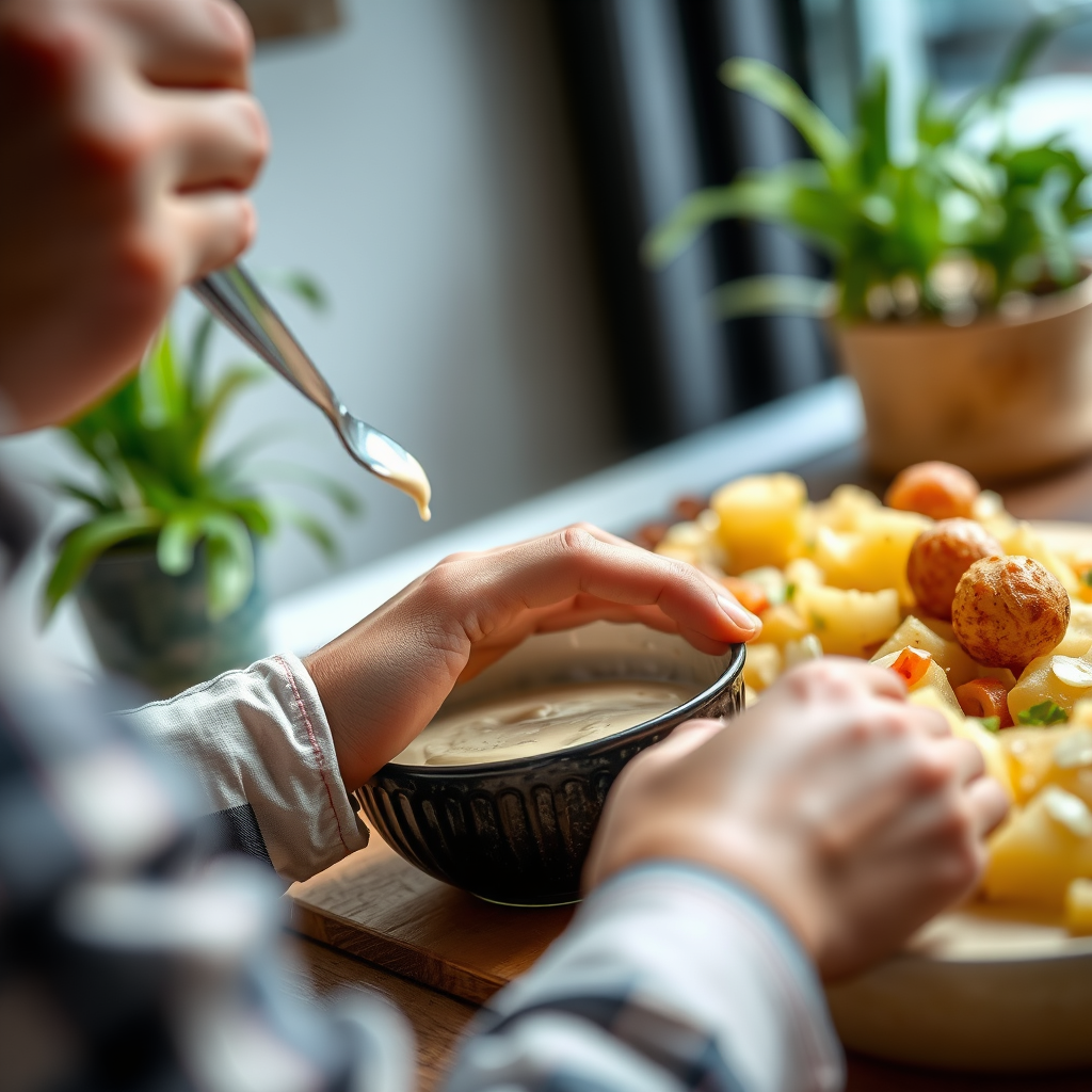Dressing - simple potato salad recipe with mayonnaise