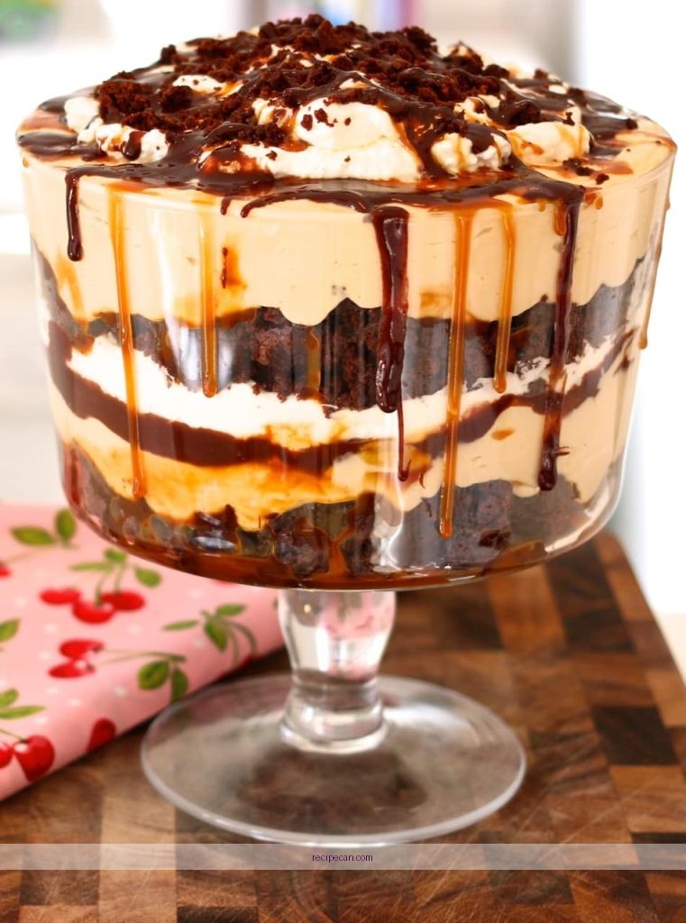 Caramel Cheesecake Brownie Trifle Recipe