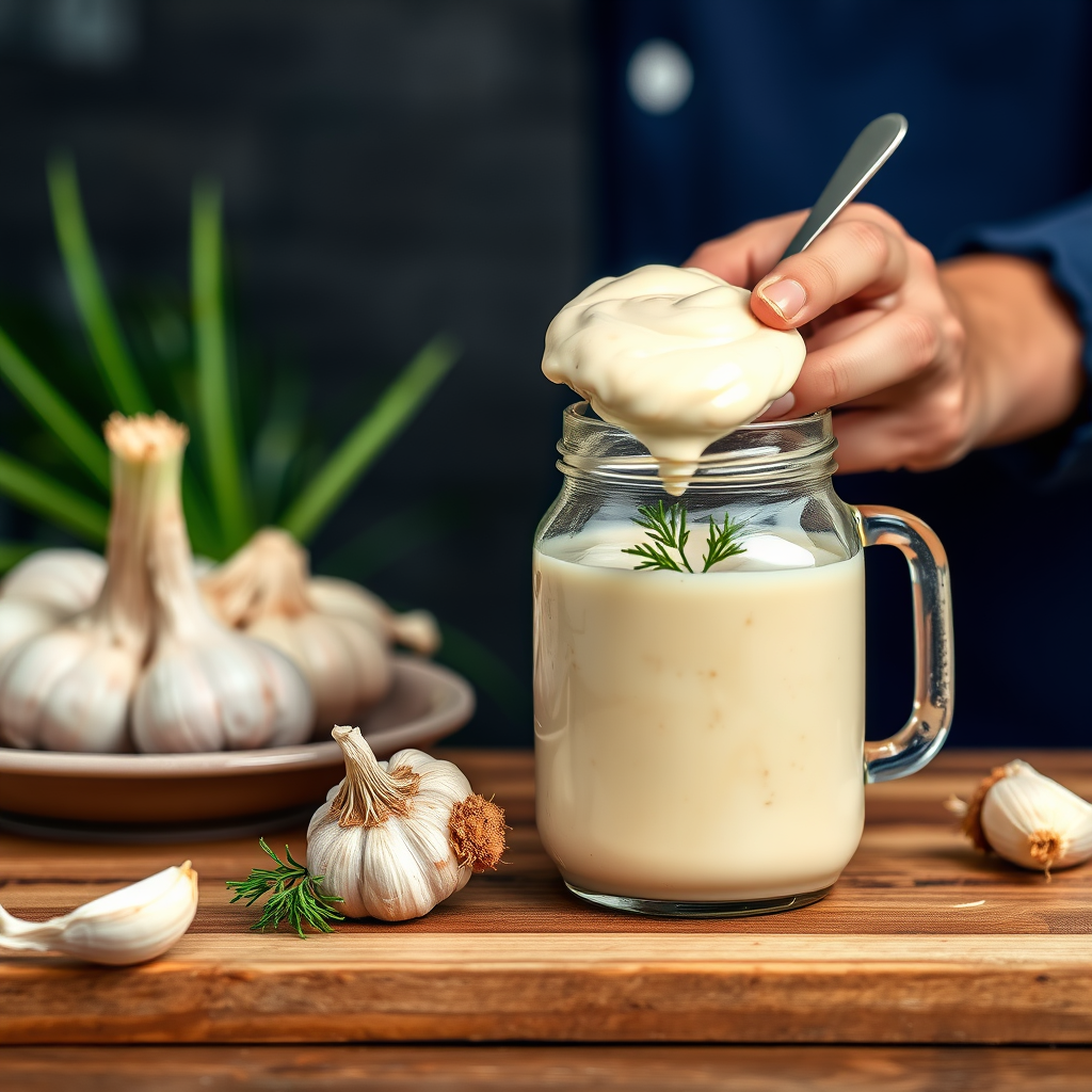 Garlic Mayonnaise - garlic with mayonnaise recipe