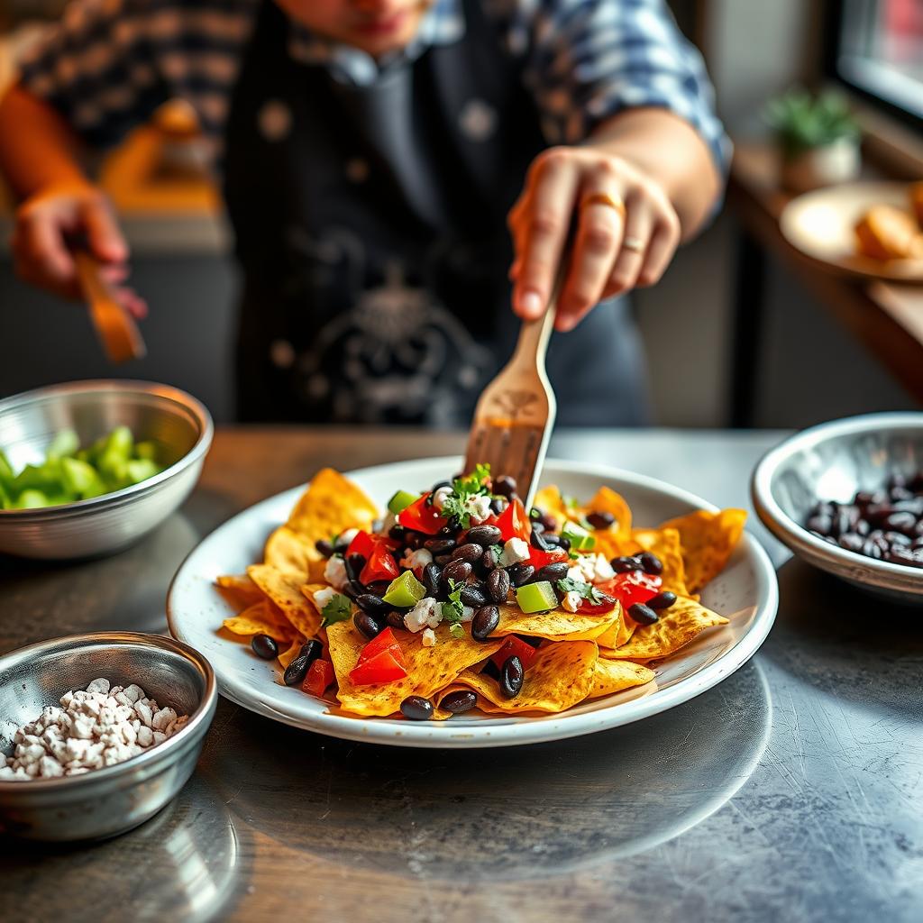 Heat & Temperature - recipe for nachos with black beans