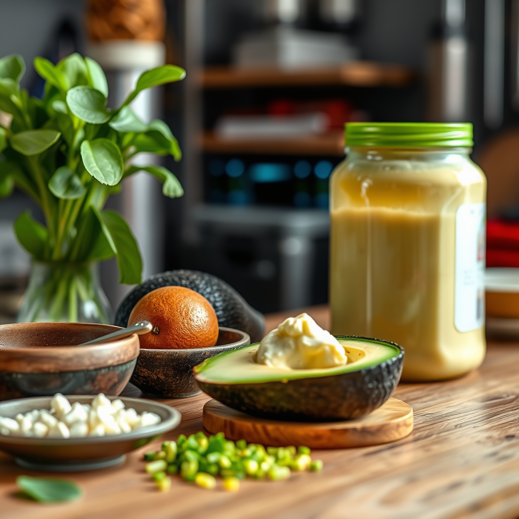 Ingredients - recipe for avocado mayonnaise