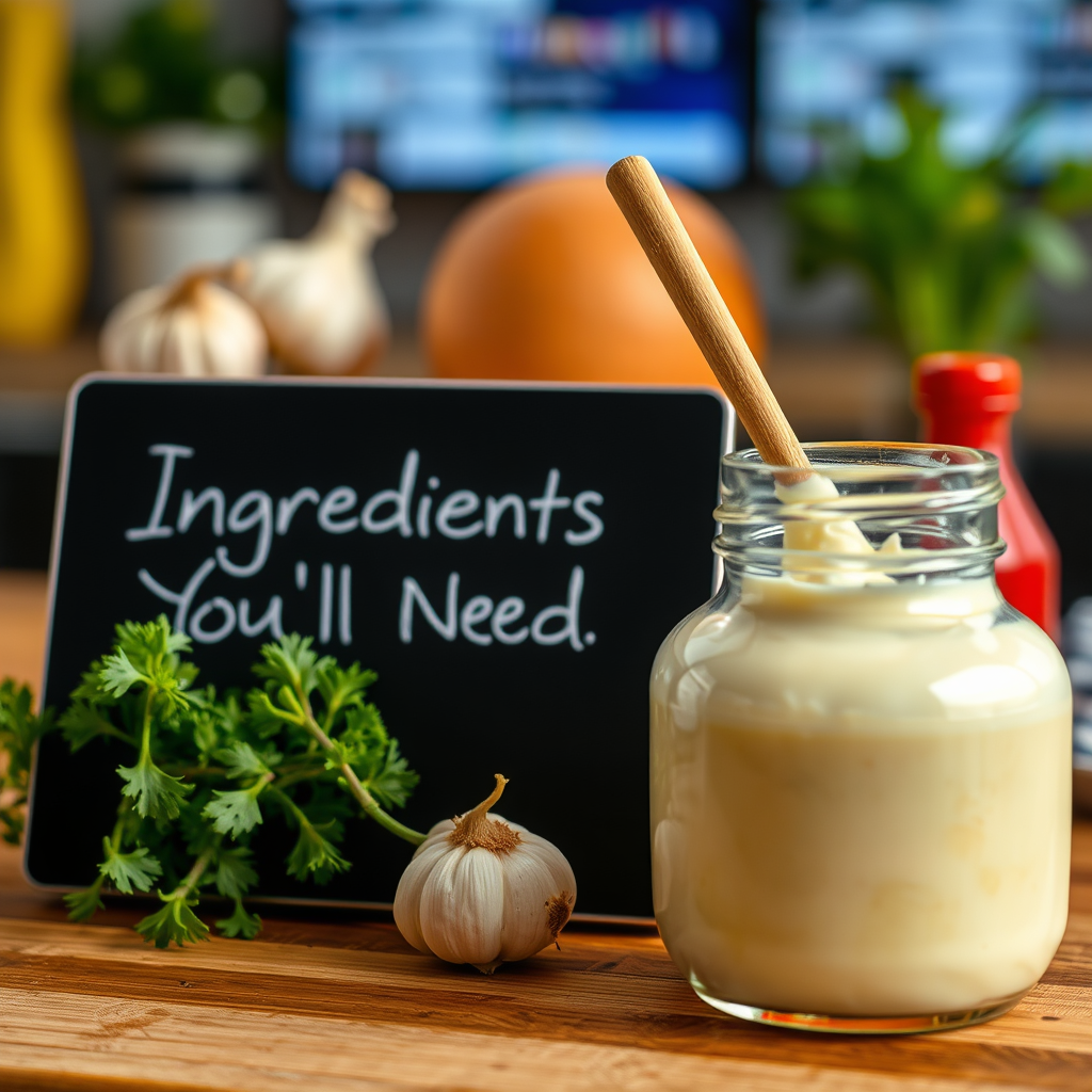 Ingredients - recipe garlic aioli mayonnaise