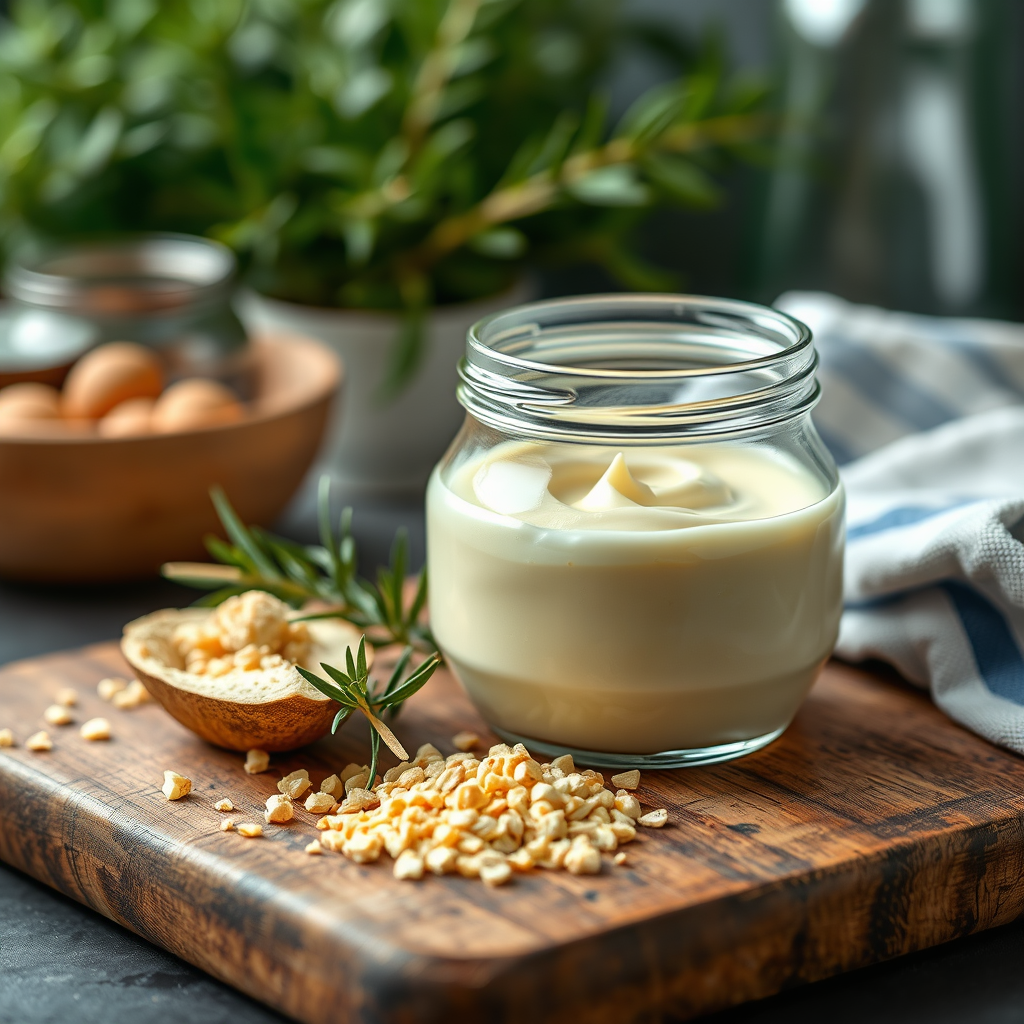 Ingredients - mayonnaise recipe with olive oil