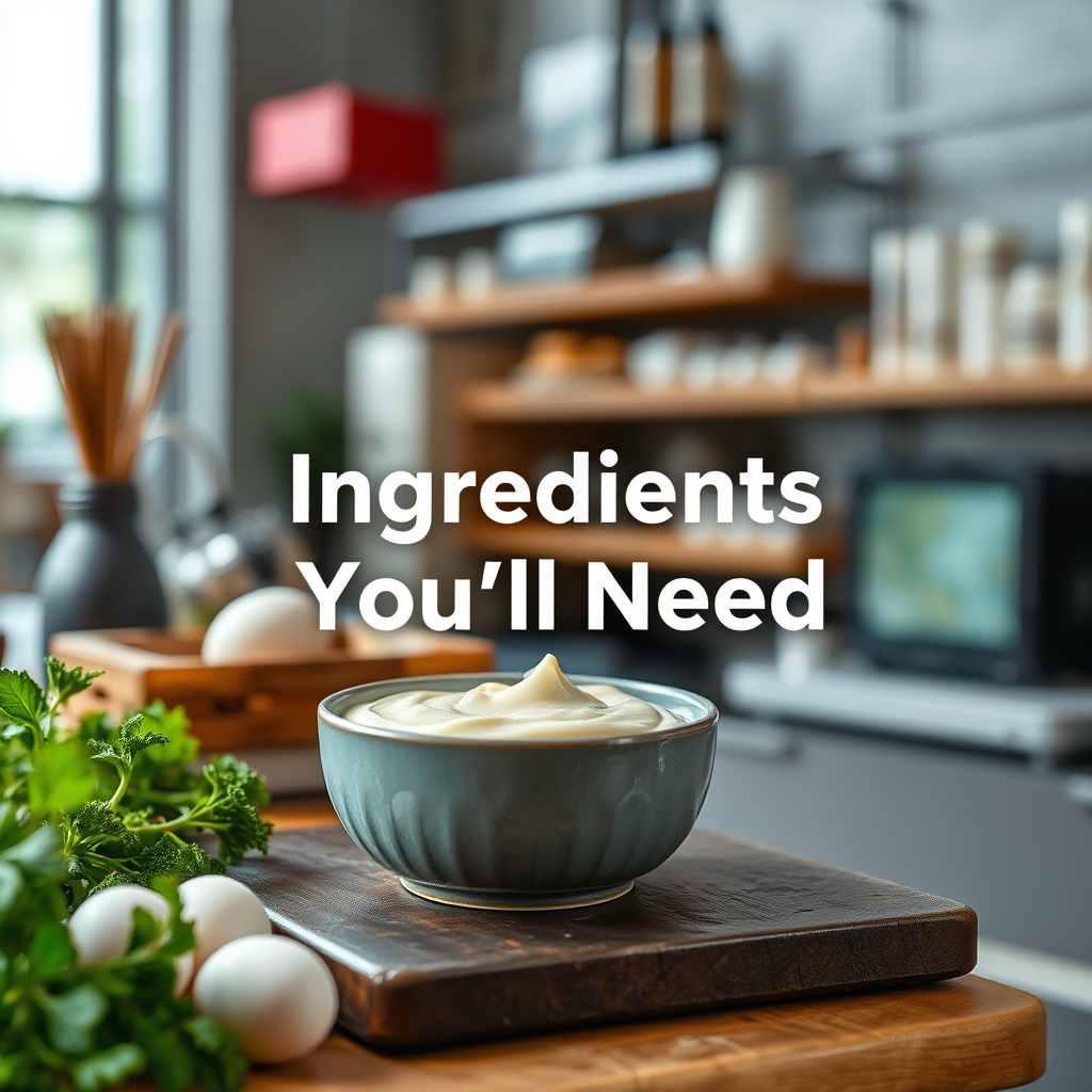 Ingredients - egg free mayonnaise recipe
