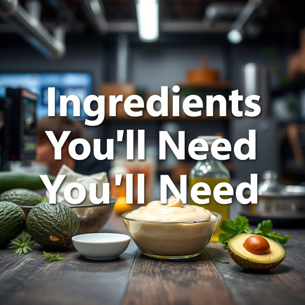 Ingredients - mayonnaise recipe with avocado oil