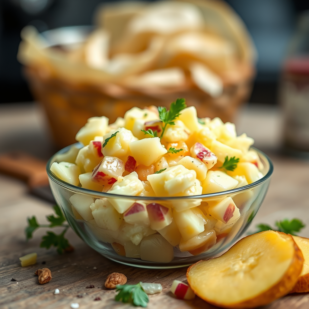 Ingredients - simple potato salad recipe with mayonnaise