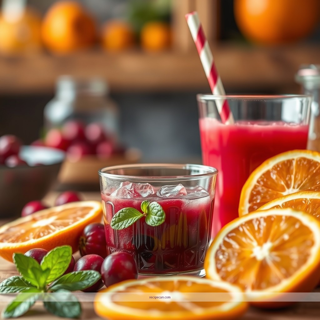Ingredients - cranberry orange juice recipe
