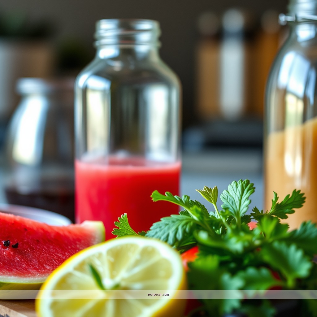 Ingredients - juice recipe with watermelon