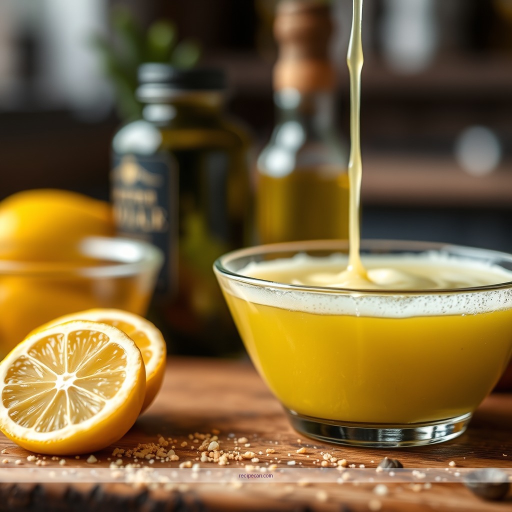 Ingredients - olive oil and lemon juice dressing recipe