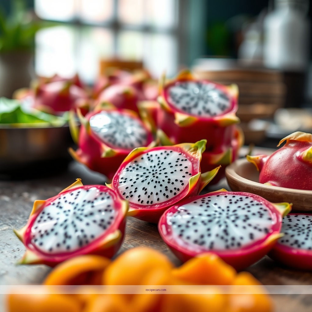 Ingredients - dragon fruit juicing recipe