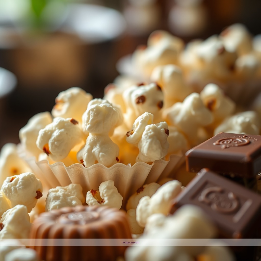 Ingredients - popcorn and chocolate recipe