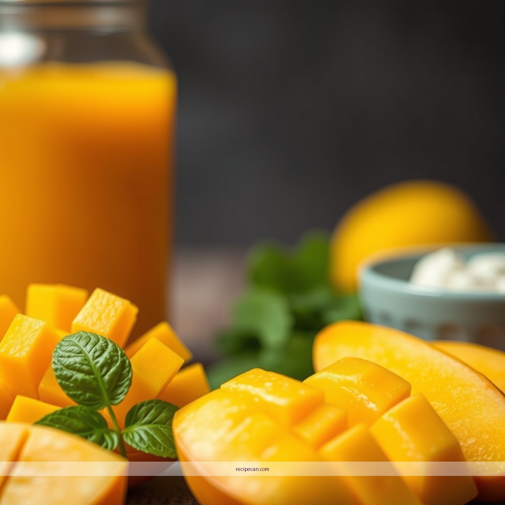 Ingredients - juice with mango recipe