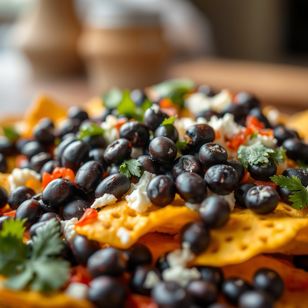 Ingredients - recipe for nachos with black beans