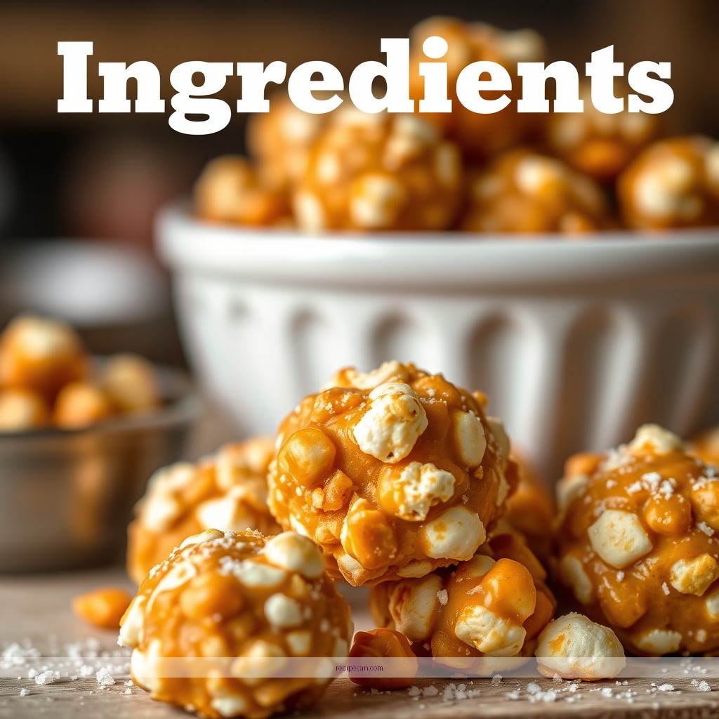 Ingredients - caramel corn popcorn balls recipe