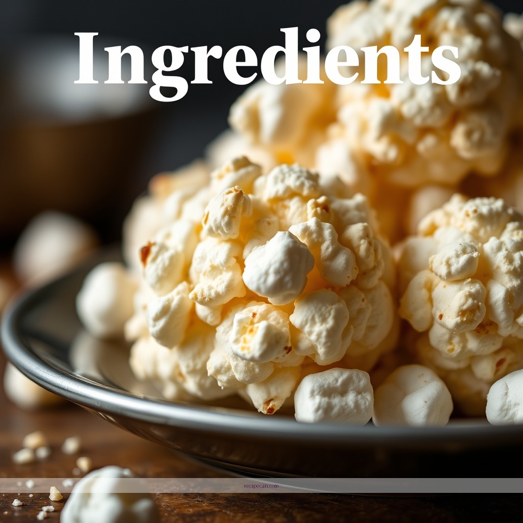 Ingredients - popcorn ball recipe using marshmallows