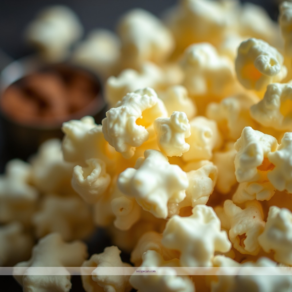 Ingredients - recipe for popcorn and white chocolate
