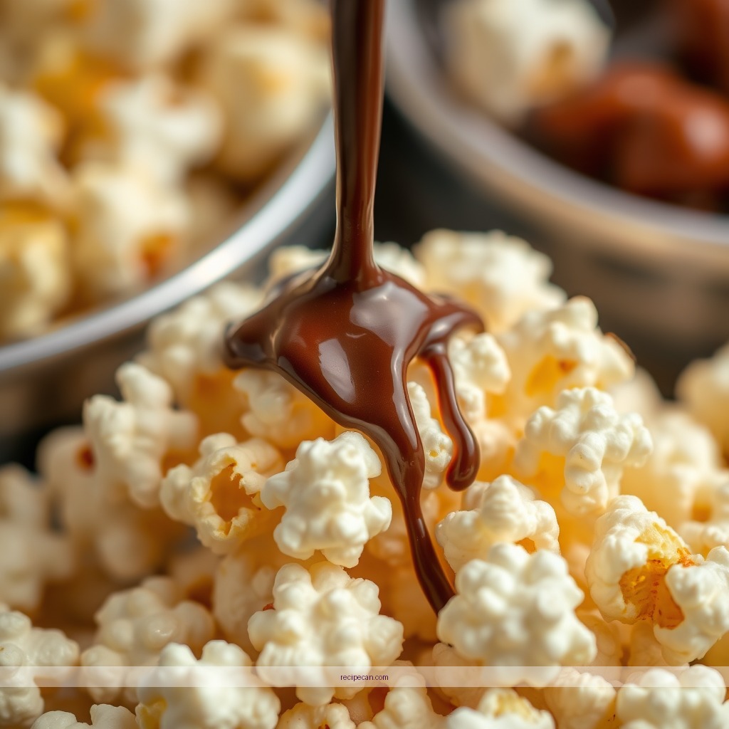 Ingredients - recipe for popcorn with chocolate drizzle