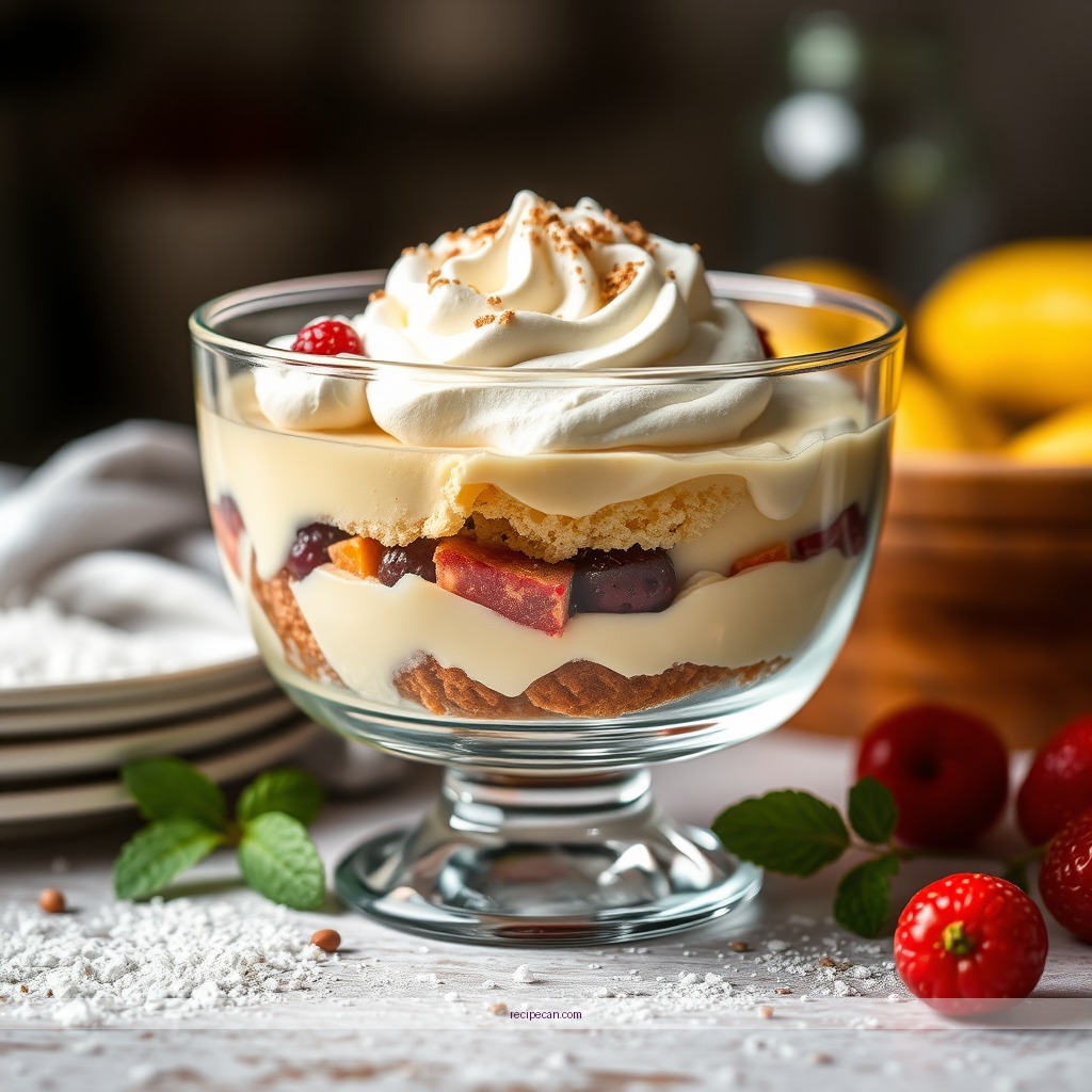 Ingredients - recipe english trifle dessert