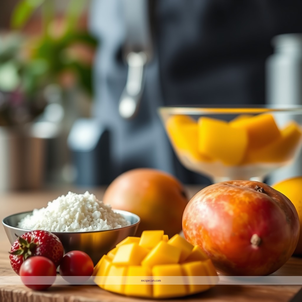 Ingredients - mango trifle recipe