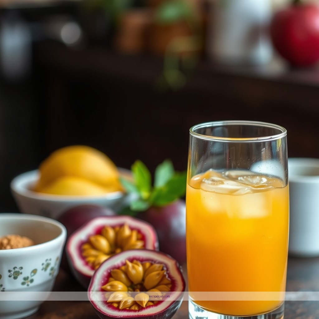 Ingredients - passion fruit juice recipe