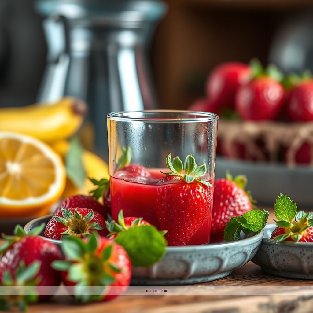 Ingredients - strawberry juice recipe