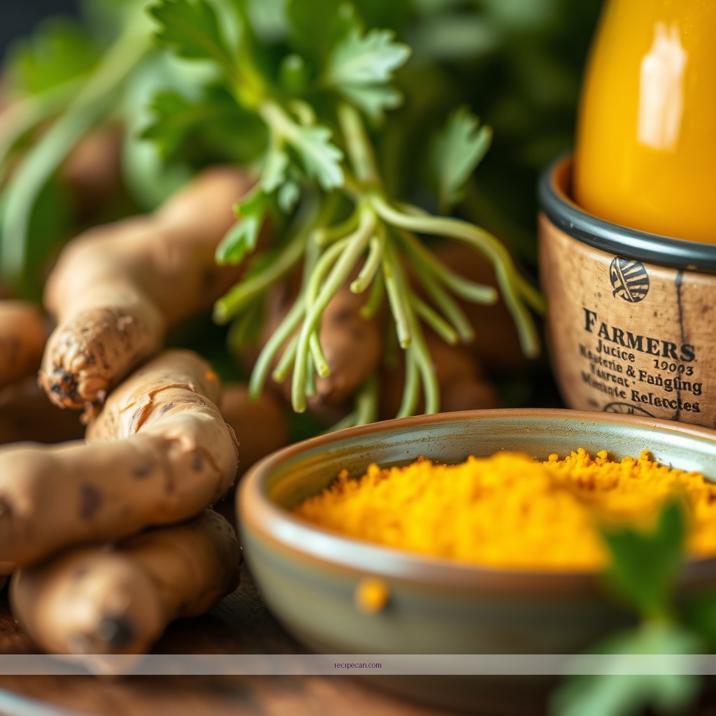 Ingredients - turmeric juice recipe